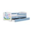 Obrazek Łóżko dziecięce z materacem i szufladą Babydreams Niebieski 80x180 Słonik