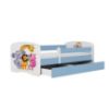 Obrazek Łóżko dziecięce z materacem i szufladą Babydreams Niebieski 70x140 Zoo