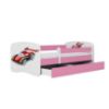 Obrazek Łóżko dziecięce z materacem i szufladą Babydreams Różowe 70x140 Auto