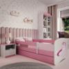 Obrazek Łóżko dziecięce z materacem i szufladą Babydreams Różowe 70x140 Jednorożec