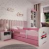 Obrazek Łóżko dziecięce z materacem i szufladą Babydreams Różowe 70x140 Straż Pożarna