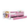 Obrazek Łóżko dziecięce z materacem i szufladą Babydreams Różowe 70x140 Zoo