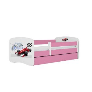 Łóżko dziecięce z materacem i szufladą Babydreams Różowe 80x160 Formuła