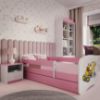 Obrazek Łóżko dziecięce z materacem i szufladą Babydreams Różowe 80x160 Koparka