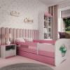 Obrazek Łóżko dziecięce z materacem i szufladą Babydreams Różowe 80x180 Dino