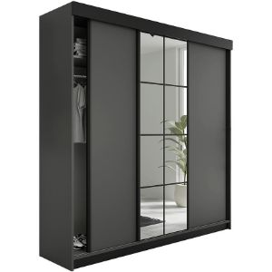 Szafa Lamaro 200 grafit antracyt + czarne wstawki