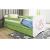 Obrazek Łóżko dziecięce z materacem i szufladą Babydreams Zielone 70x140 Konik