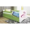 Obrazek Łóżko dziecięce z materacem i szufladą Babydreams Zielone 70x140 Jednorożec