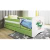Obrazek Łóżko dziecięce z materacem i szufladą Babydreams Zielone 70x140 Dino