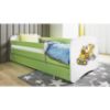 Obrazek Łóżko dziecięce z materacem i szufladą Babydreams Zielone 80x160 Koparka