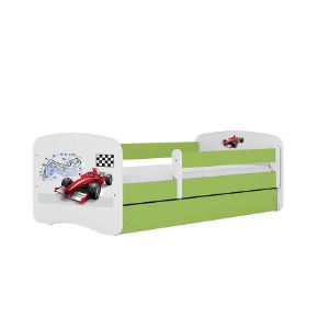 Łóżko dziecięce z materacem i szufladą Babydreams Zielone 80x180 Formuła