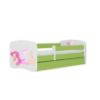 Obrazek Łóżko dziecięce z materacem i szufladą Babydreams Zielone 80x180 Wróżka 2