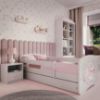Obrazek Łóżko dziecięce z materacem i szufladą Babydreams Biały 80x160 Konik