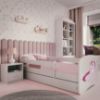 Obrazek Łóżko dziecięce z materacem i szufladą Babydreams Biały 80x160 Jednorożec