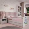Obrazek Łóżko dziecięce z materacem i szufladą Babydreams Biały 80x160 Słonik