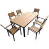 Obrazek Aluminiowy stół z blatem polywood 180 x 100 x 74 cm brązowy