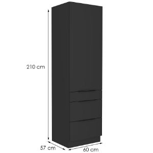Obrazek Szafka kuchenna Siena czarny matowy 60dks-210 1f 3s
