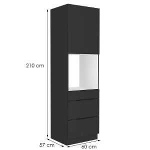 Obrazek Szafka kuchenna Siena czarny matowy 60dps-210 1f 3s