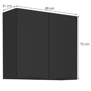 Obrazek Szafka kuchenna Siena czarny matowy 80g-72 2f