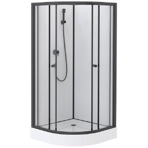 Obrazek Kabina prysznicowa półokrągła Elize 80x80x200 black