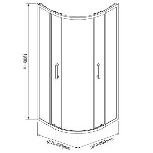 Obrazek Kabina prysznicowa Aura 90x90x190 chrom