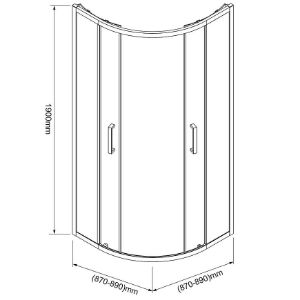 Obrazek Kabina prysznicowa Aura 90x90x190 black
