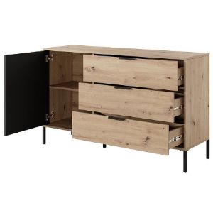 Obrazek Komoda TALLY 138 D3S dąb artisan/antracyt