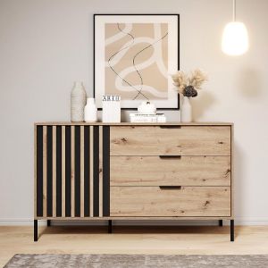 Obrazek Komoda TALLY 138 D3S dąb artisan/antracyt