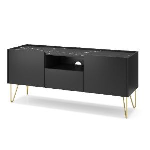 Obrazek Szafka RTV Harmony 144 czarny grafit/marmur black