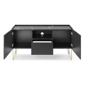 Obrazek Szafka RTV Harmony 144 czarny grafit/marmur black