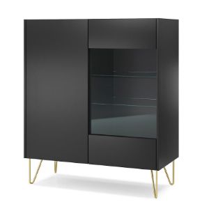 Obrazek Witryna Harmony WT97 czarny grafit/marmur black