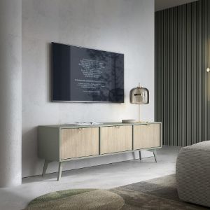 Obrazek Szafka RTV Forest 158 eukaliptus/jodełka scandi
