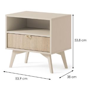 Obrazek Szafka nocna Forest S54 beż piaskowy/jodełka scandi