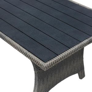 Obrazek Narożnik technorattanowy Stockholm szary z wysokim stołem polywood