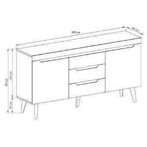 Obrazek Komoda NORDI NKSZ160 biały