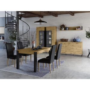 Obrazek Regał Z Szufladą Lucas 16 Dąb Artisan/Czarny Mat