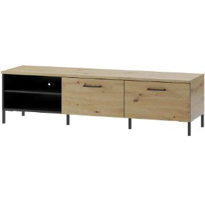 Obrazek Szafka RTV Lucas 25 Dąb Artisan/Czarny Mat