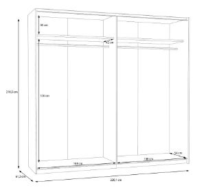 Obrazek Szafa dwudrzwiowa Ossett 220 SHMS92411-M576 dąb artisan/biały