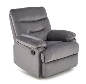 Fotel z funkcją relaks Parker Velvet popielaty