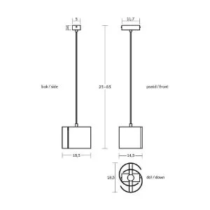 Obrazek Lampa HUGO Black 2959/Z-B-1 LW1