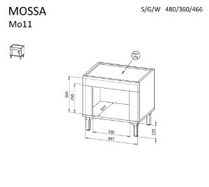 Obrazek Szafka nocna Mossa MO11 dąb whisky/cashmere