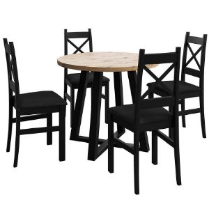 Zestaw stół i krzesła Jasal artisan/czarny