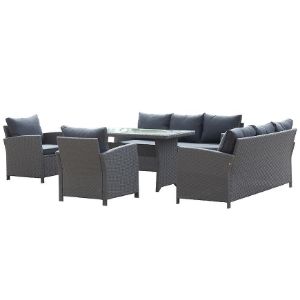 Obrazek Komplet technorattanowy Bados Black 2+2+1