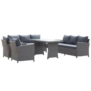 Obrazek Komplet technorattanowy Bados Black 2+2+1