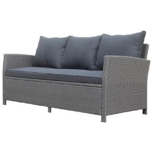 Obrazek Komplet technorattanowy Bados Black 2+2+1