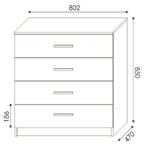 Obrazek Komoda DUO 4S biały