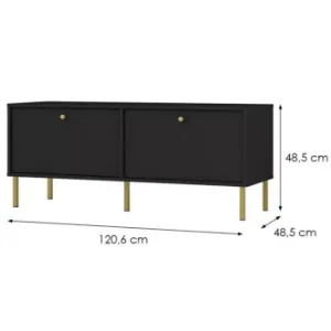 Obrazek Szafka RTV Tokyo 2 2K czarny grafit 302