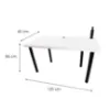 Obrazek Biurko Gamingowe Low Białe 120x60x3.6 Model 3