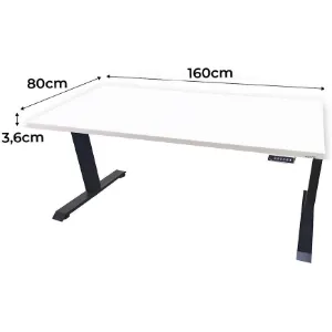 Obrazek Biurko Gamingowe Low Elektr. Białe 160x80x3.6 Model 0