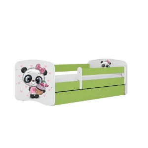 Łóżko Dziecięce Babydreams+Sz+M Zielone 70x140 Panda